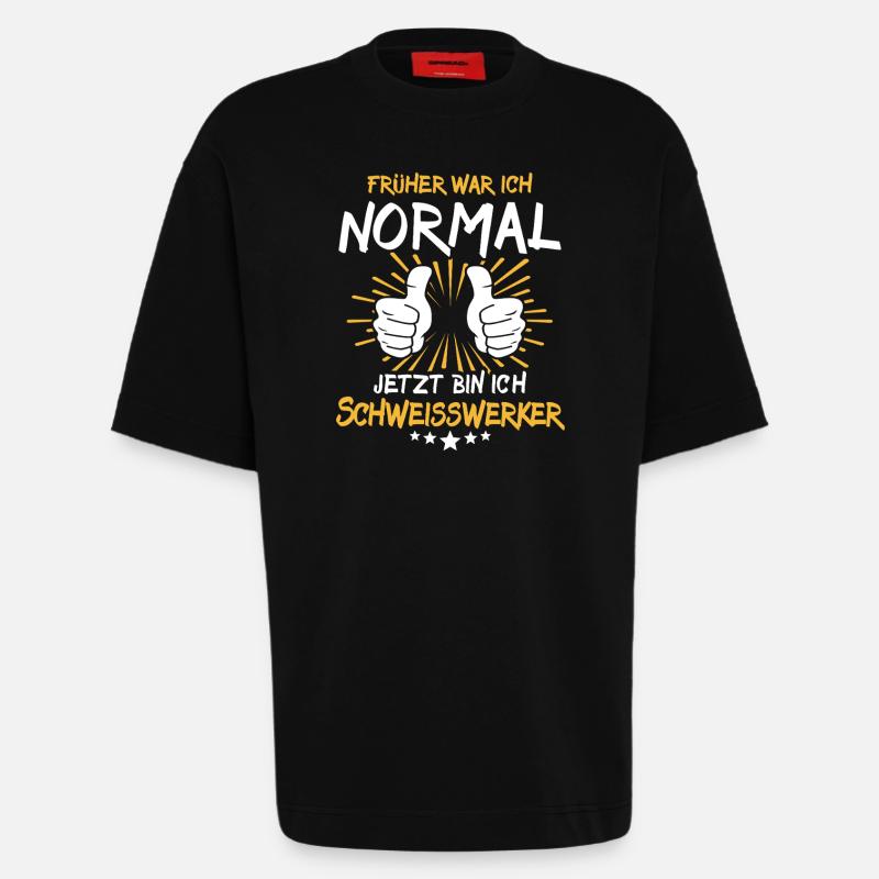 Dit d’ouvrier en soudage - T-shirt bio épais oversize fabriqué en UE - SOLID BLACK