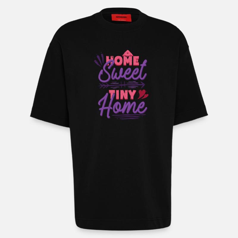 Tiny House Home Sweet Tiny Home - Heavyweight T-Shirt - made by SPREAD  - SOLID BLACK