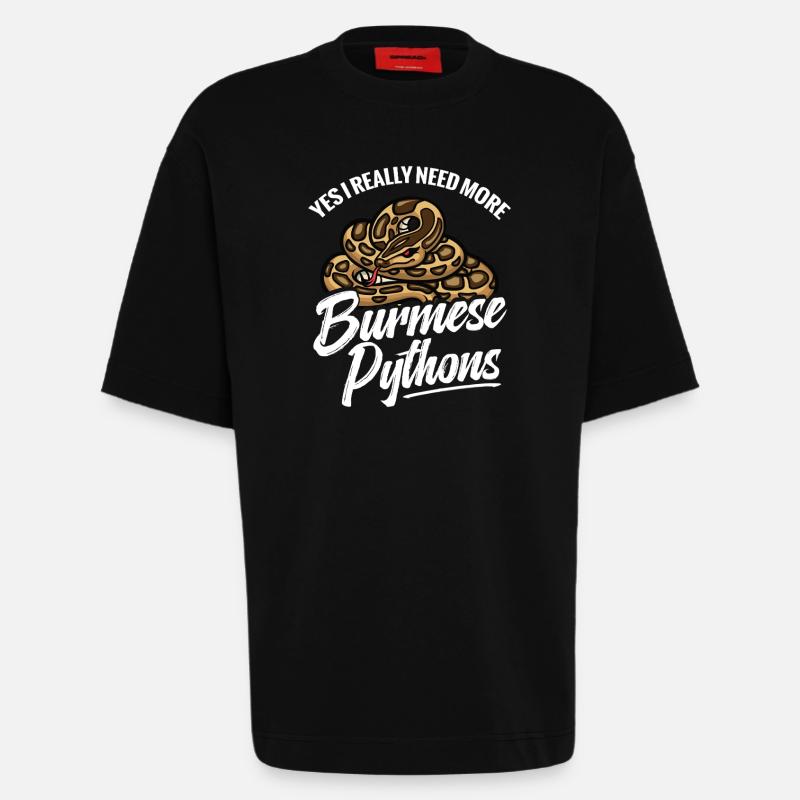 Python-Liebhaber Schlangen-Mama Terrarium-Reptilien-Papa - Heavyweight T-Shirt - made by SPREAD  - SOLID BLACK
