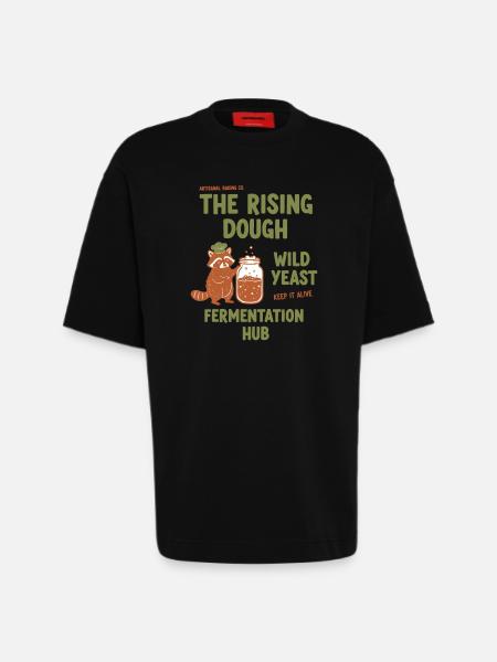 Sauerteigbrot Backbacker Wildhefe steigt auf - Heavyweight T-Shirt - made by SPREAD  - SOLID BLACK