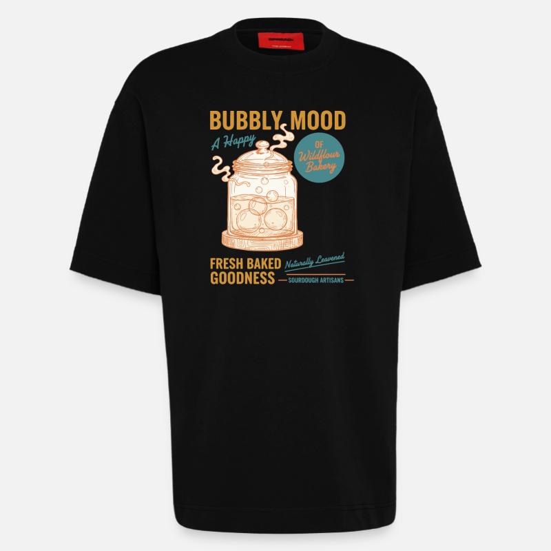 Sourdough Bread Baking Baker Sourdough Starter - Heavyweight T-Shirt - made by SPREAD - SOLID BLACK