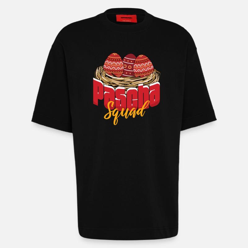 Påskegruppe Ortodoks påske Gresk påske - Heavyweight Oversized Organic T-skjorte produsert i EU - SOLID BLACK