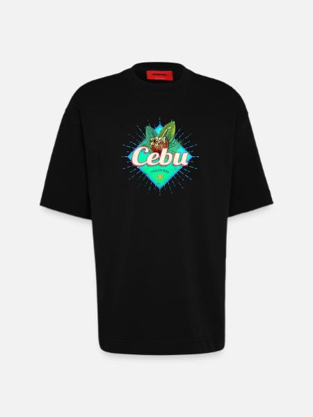 Cebu Island Philippines Coconut Retro Souvenir - Heavyweight T-Shirt - made by SPREAD - SOLID BLACK