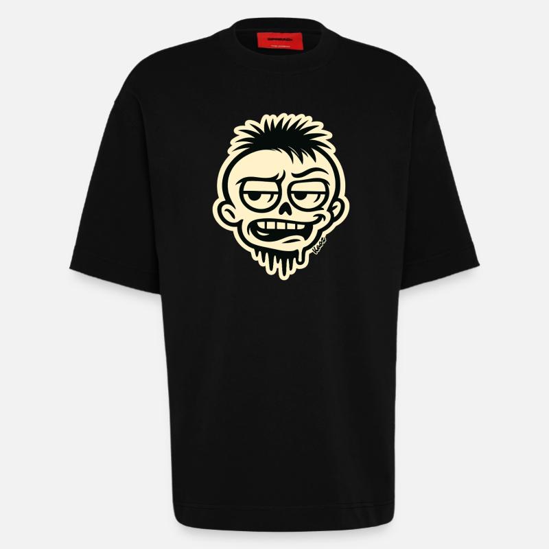 Schädelgraffiti - Heavyweight T-Shirt - made by SPREAD  - SOLID BLACK