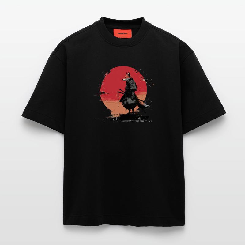 Fox Samurai at Sunset Heavyweight T-Shirt - made by SPREAD 