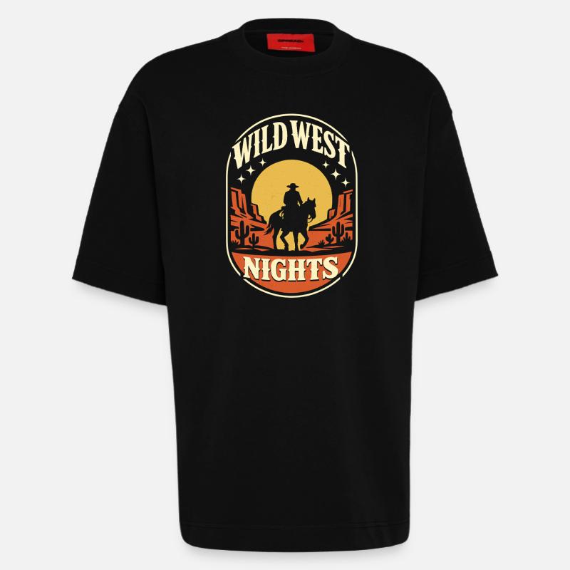 Nuits du Far West - T-shirt bio épais oversize fabriqué en UE - SOLID BLACK