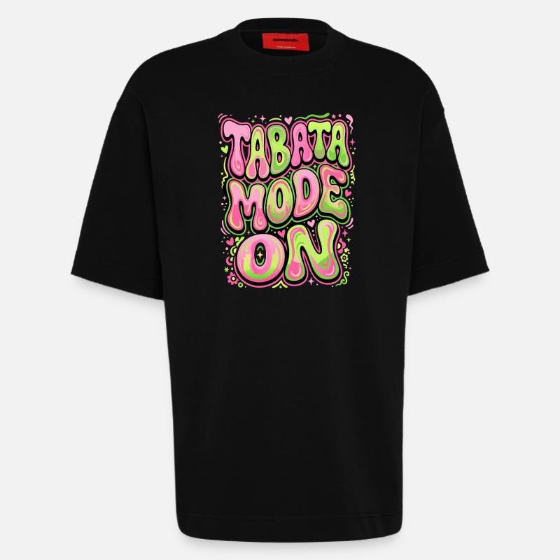 Tabata Mode On - Heavyweight T-Shirt - made by SPREAD  - SOLID BLACK
