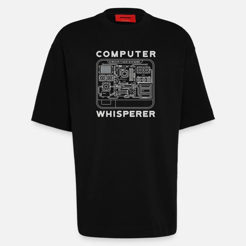 Computer Flüsterer Motherboard Hardware PC - Heavyweight T-Shirt - made by SPREAD  - SOLID BLACK
