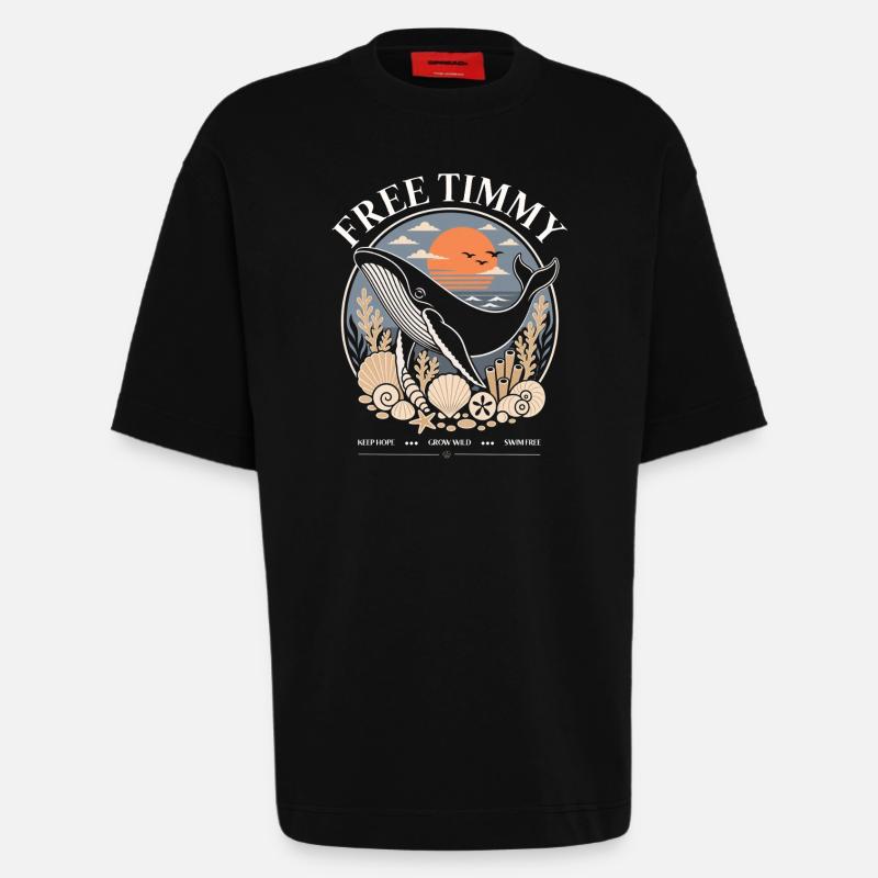 Buckelwal Timmy Hope Statement Merch - Heavyweight T-Shirt - made by SPREAD  - SOLID BLACK
