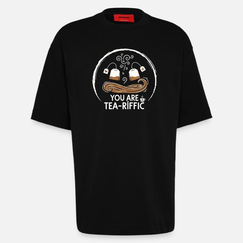 Tea pun - Heavyweight T-Shirt - made by SPREAD  - SOLID BLACK