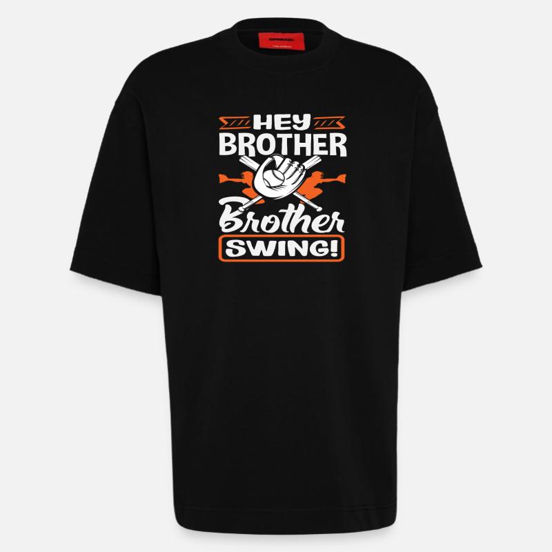 Hey Bruder Swing Baseball Spruch - Heavyweight T-Shirt - made by SPREAD - SOLID BLACK