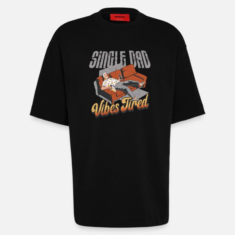 Single Dad Single Dad - Heavyweight T-Shirt - made by SPREAD  - SOLID BLACK