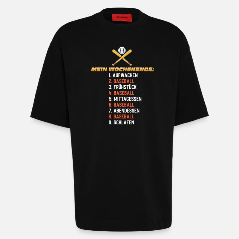 Baseball Wochenende – Mein Plan - Heavyweight T-Shirt - made by SPREAD  - SOLID BLACK