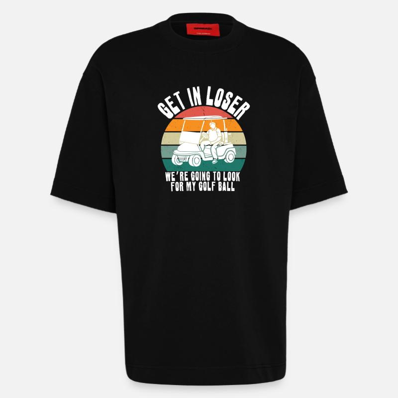Retro Golf Cart Sunset - Heavyweight T-Shirt - made by SPREAD  - SOLID BLACK