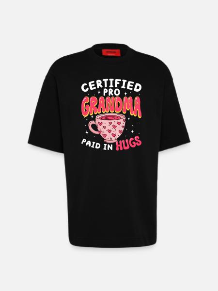 Zertifizierte Profi-Oma Großmutter - Heavyweight T-Shirt - made by SPREAD - SOLID BLACK