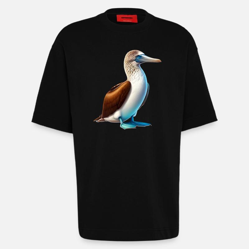 blue-footed booby - Heavyweight T-Shirt - made by SPREAD  - SOLID BLACK