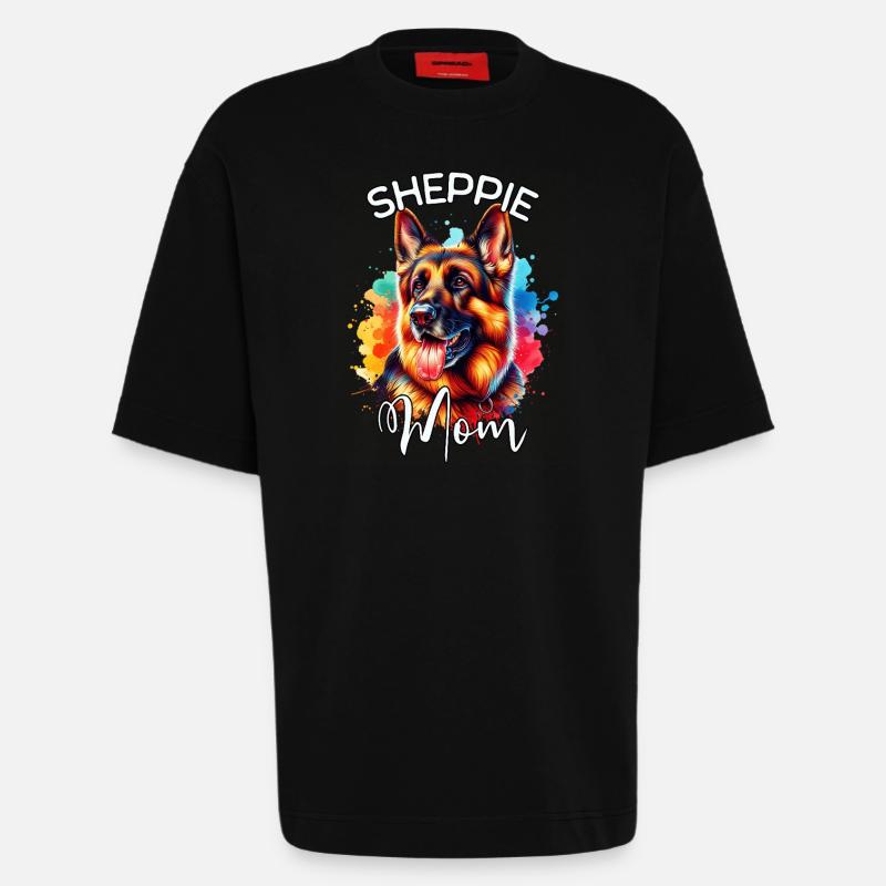 Deutscher Schäferhund Mama - Heavyweight T-Shirt - made by SPREAD  - SOLID BLACK