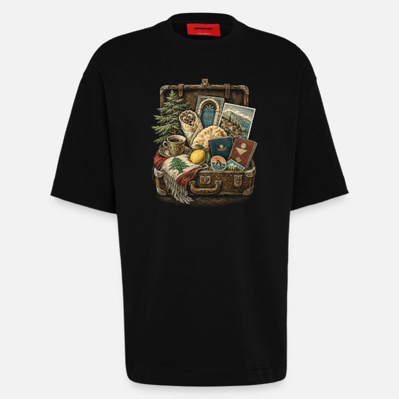 Liban Libanais - T-shirt bio épais oversize fabriqué en UE - SOLID BLACK