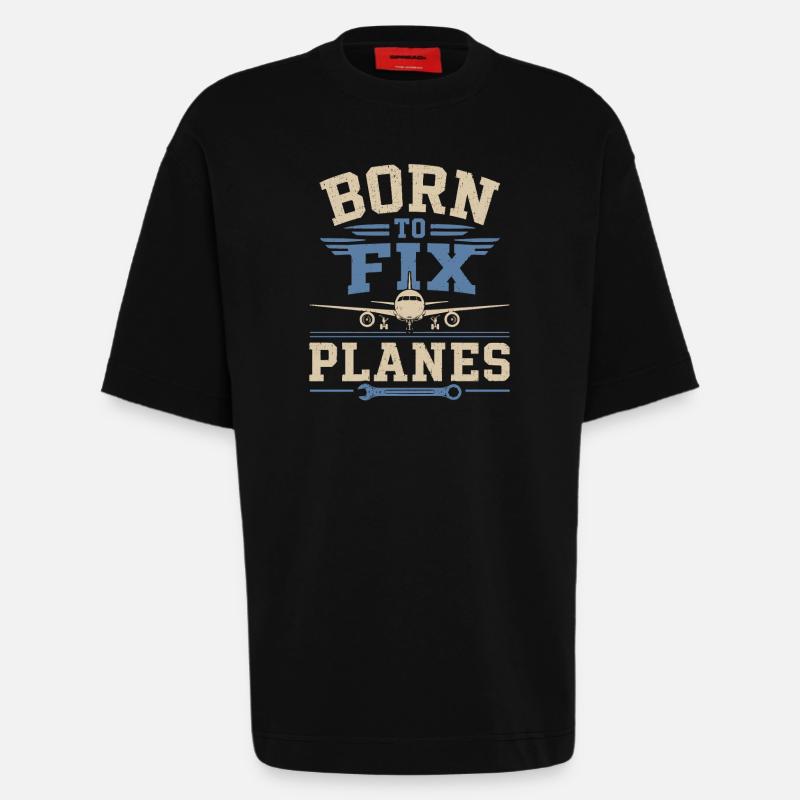 Luftfahrt Ingenieur Flugzeugtechnik Wartung - Heavyweight T-Shirt - made by SPREAD - SOLID BLACK