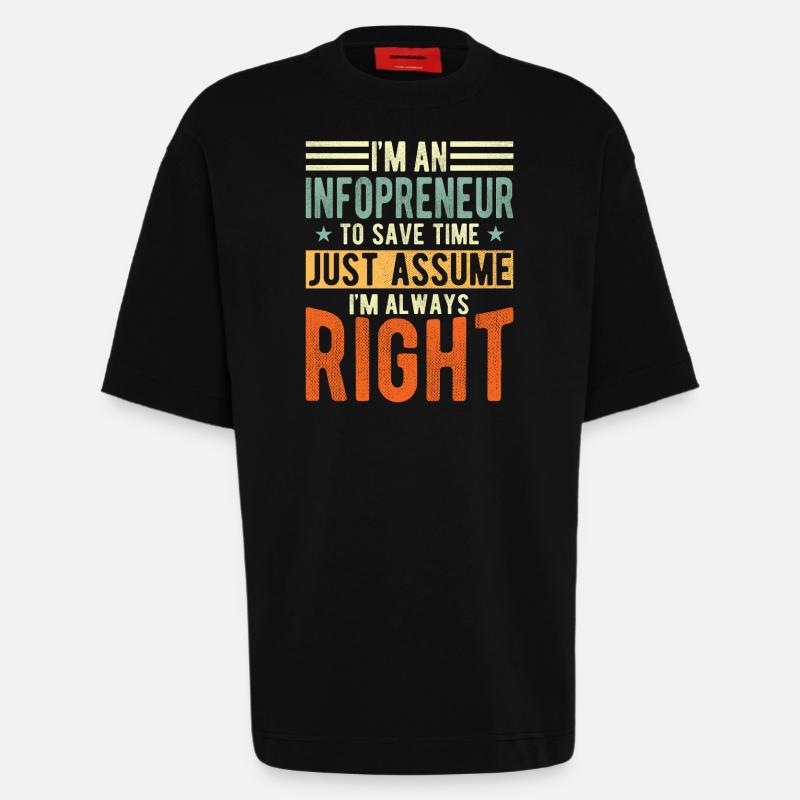 Infopreneur - T-shirt bio épais oversize fabriqué en UE - SOLID BLACK