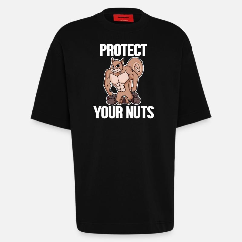 Funny squirrel gift - Heavyweight T-Shirt - made by SPREAD  - SOLID BLACK