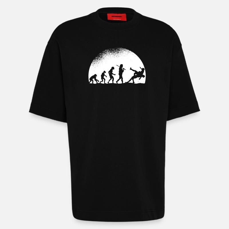 Evolution Wrestling - T-shirt bio épais oversize fabriqué en UE - SOLID BLACK