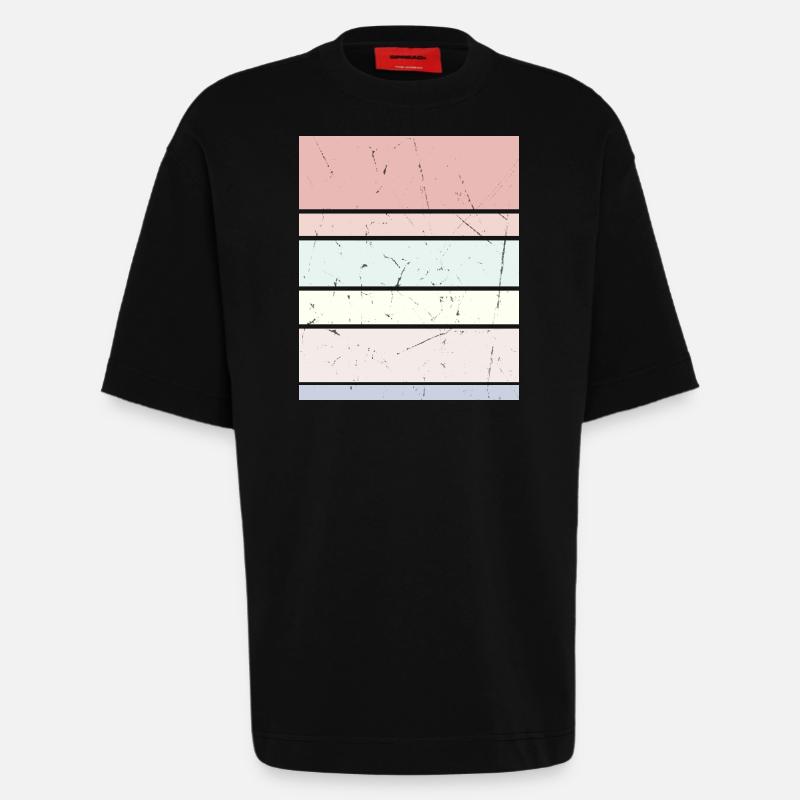 Rectangle pastel d’arrière-plan - T-shirt bio épais oversize fabriqué en UE - SOLID BLACK