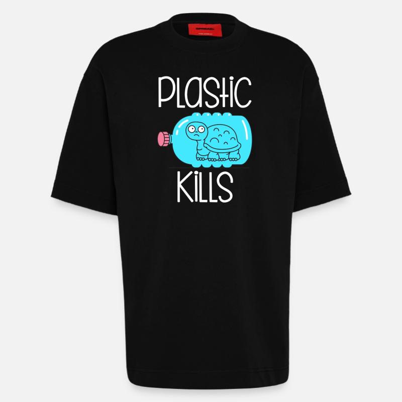 Plast dreper - Heavyweight Oversized Organic T-skjorte produsert i EU - SOLID BLACK