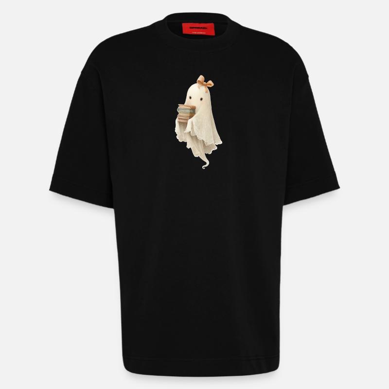 Geist mit Büchern - Heavyweight T-Shirt - made by SPREAD - SOLID BLACK