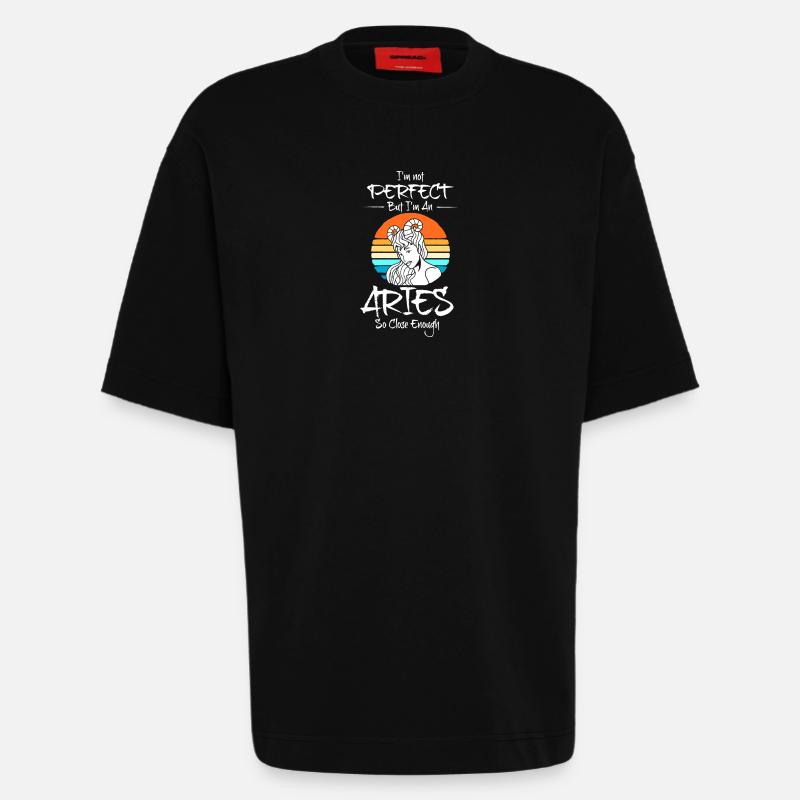 Sternzeichen Widder - Heavyweight T-Shirt - made by SPREAD  - SOLID BLACK