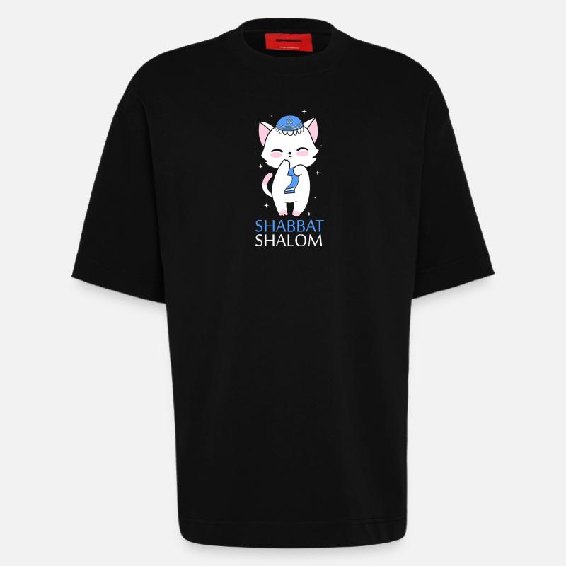 Hanoukka Hanoukka Hanoukka - T-shirt bio épais oversize fabriqué en UE - SOLID BLACK