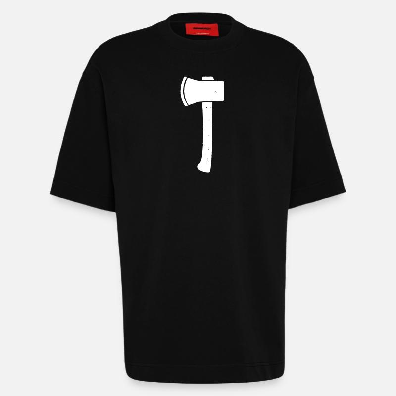 Axe Hatchet Tool Vector - Heavyweight T-Shirt - made by SPREAD  - SOLID BLACK