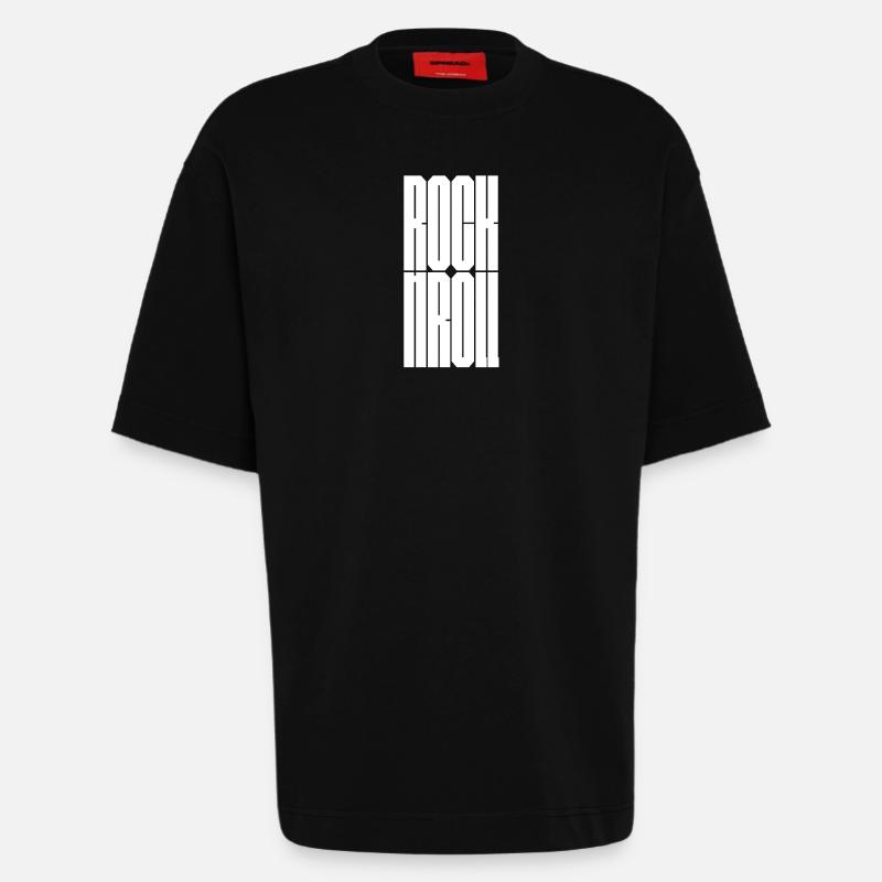 Rock and Roll bold logo design - Heavyweight T-Shirt - made by SPREAD - SOLID BLACK