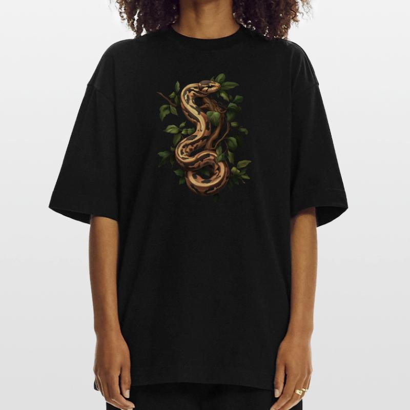 Roi Python Serpents Amoureux Terrarium Python T-shirt bio épais oversize fabriqué en UE