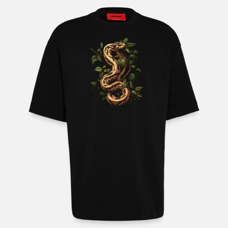 Königspython Schlangen Liebhaber Terrarium Python - Heavyweight T-Shirt - made by SPREAD  - SOLID BLACK