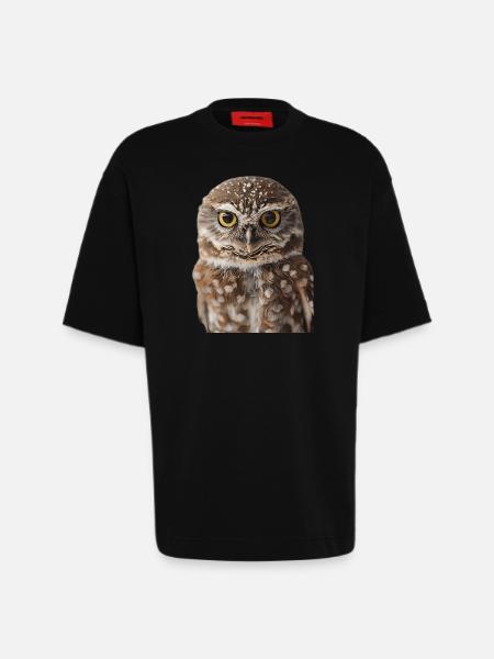 Eule - Heavyweight T-Shirt - made by SPREAD - SOLID BLACK