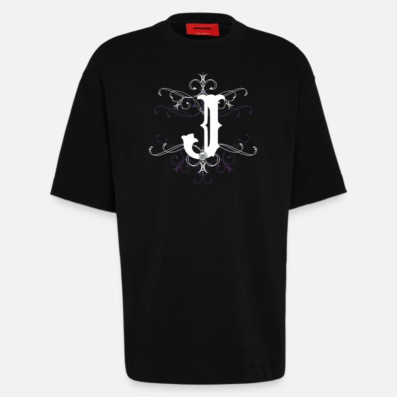 Buchstabe J Buchstabe-J - Heavyweight T-Shirt - made by SPREAD  - SOLID BLACK
