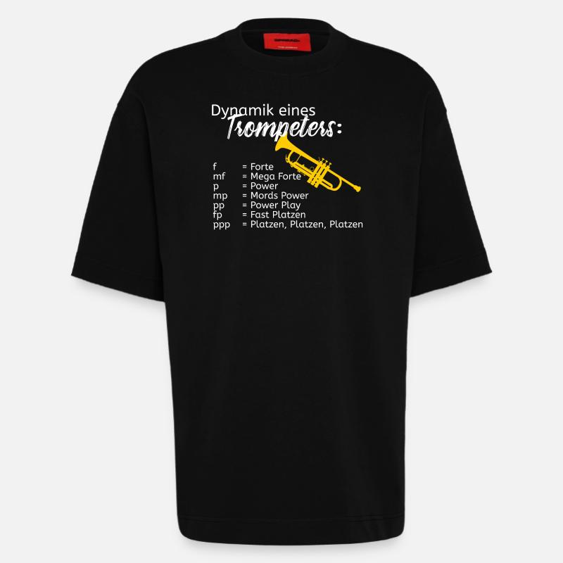 Dynamik eines Trompeters - Heavyweight T-Shirt - made by SPREAD  - SOLID BLACK