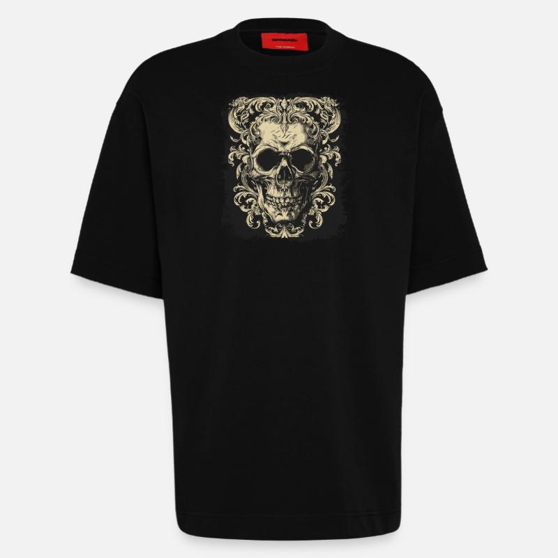 Gothic Schädel - Heavyweight T-Shirt - made by SPREAD  - SOLID BLACK