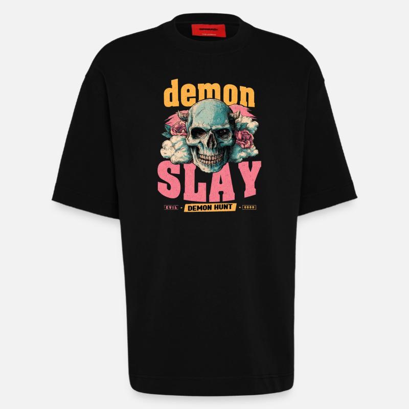 Dämonenjäger Schädel - Heavyweight T-Shirt - made by SPREAD  - SOLID BLACK