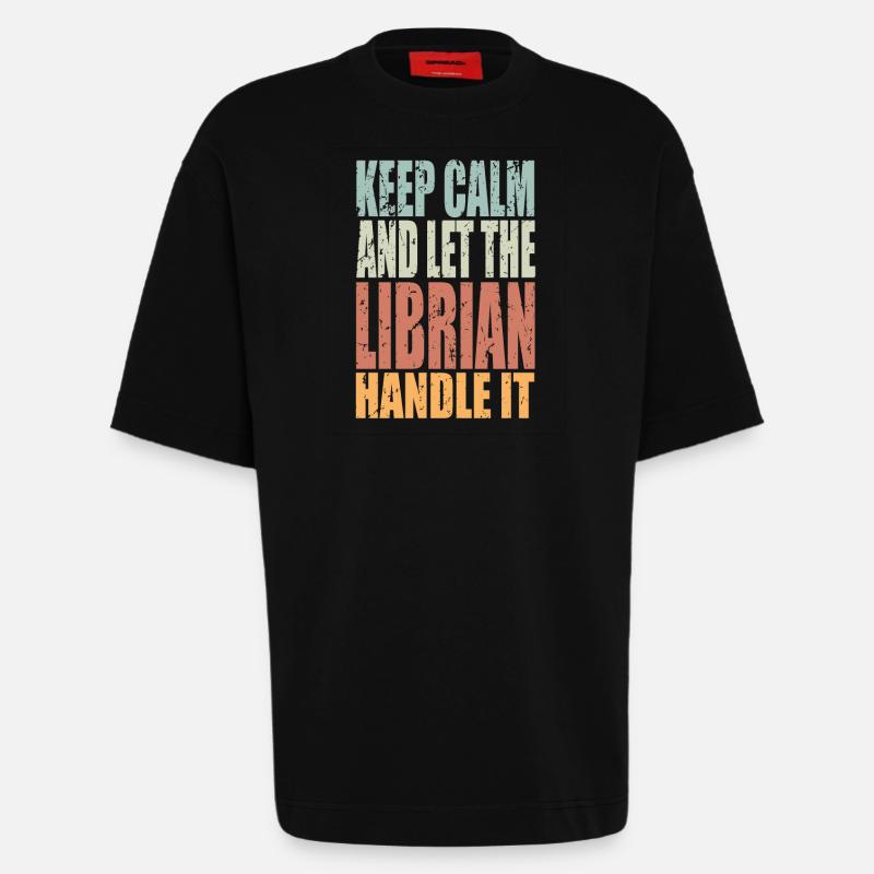 Keep Calm Bibliothekar Spruch Bibliothekar - Heavyweight T-Shirt - made by SPREAD  - SOLID BLACK