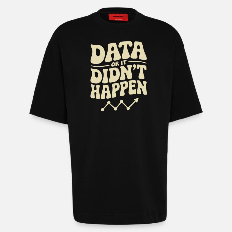 Data Analyst Data Scientist Data - T-shirt bio épais oversize fabriqué en UE - SOLID BLACK