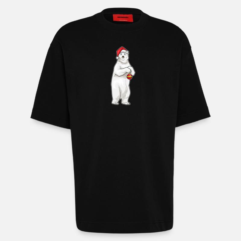 Eisbär Weihnachten Weihnachtskugel - Heavyweight T-Shirt - made by SPREAD  - SOLID BLACK