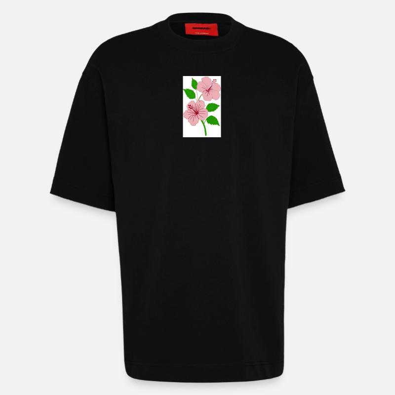 Hibiscus - T-shirt bio épais oversize fabriqué en UE - SOLID BLACK