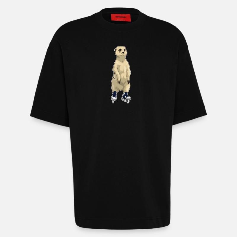 Erdmännchen Inline skating Inline skates - Heavyweight T-Shirt - made by SPREAD  - SOLID BLACK