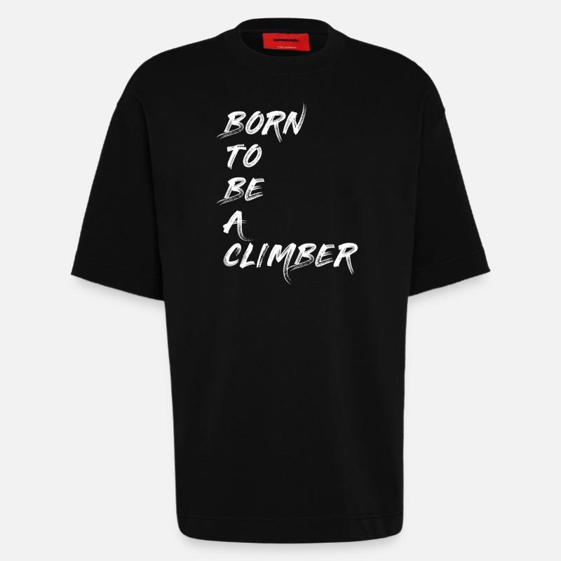 CLIMBER KLETTERER BOULDERER BERGSTEIGER GESCHENK - Heavyweight T-Shirt - made by SPREAD  - SOLID BLACK