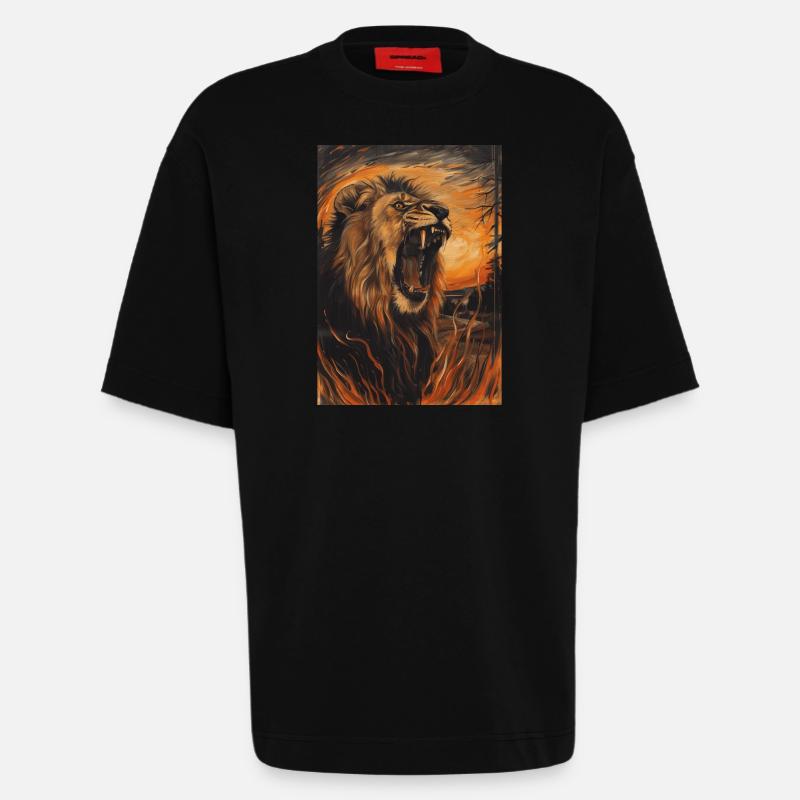 Löwe - Heavyweight T-Shirt - made by SPREAD - SOLID BLACK