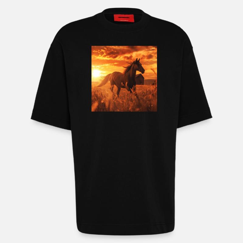 Pferd - Heavyweight T-Shirt - made by SPREAD  - SOLID BLACK