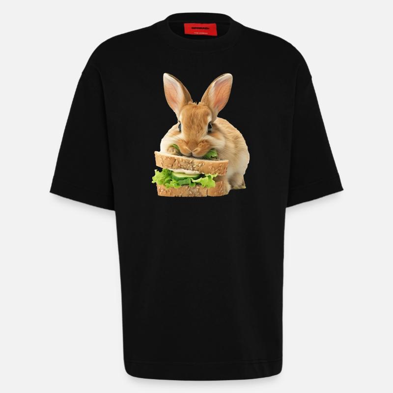 Rabbit - Heavyweight T-Shirt - made by SPREAD  - SOLID BLACK