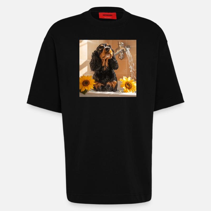 Cocker Spaniel - Heavyweight T-Shirt - made by SPREAD  - SOLID BLACK